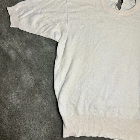 Hermes Cream Knit Sweater with Ribbed Trim